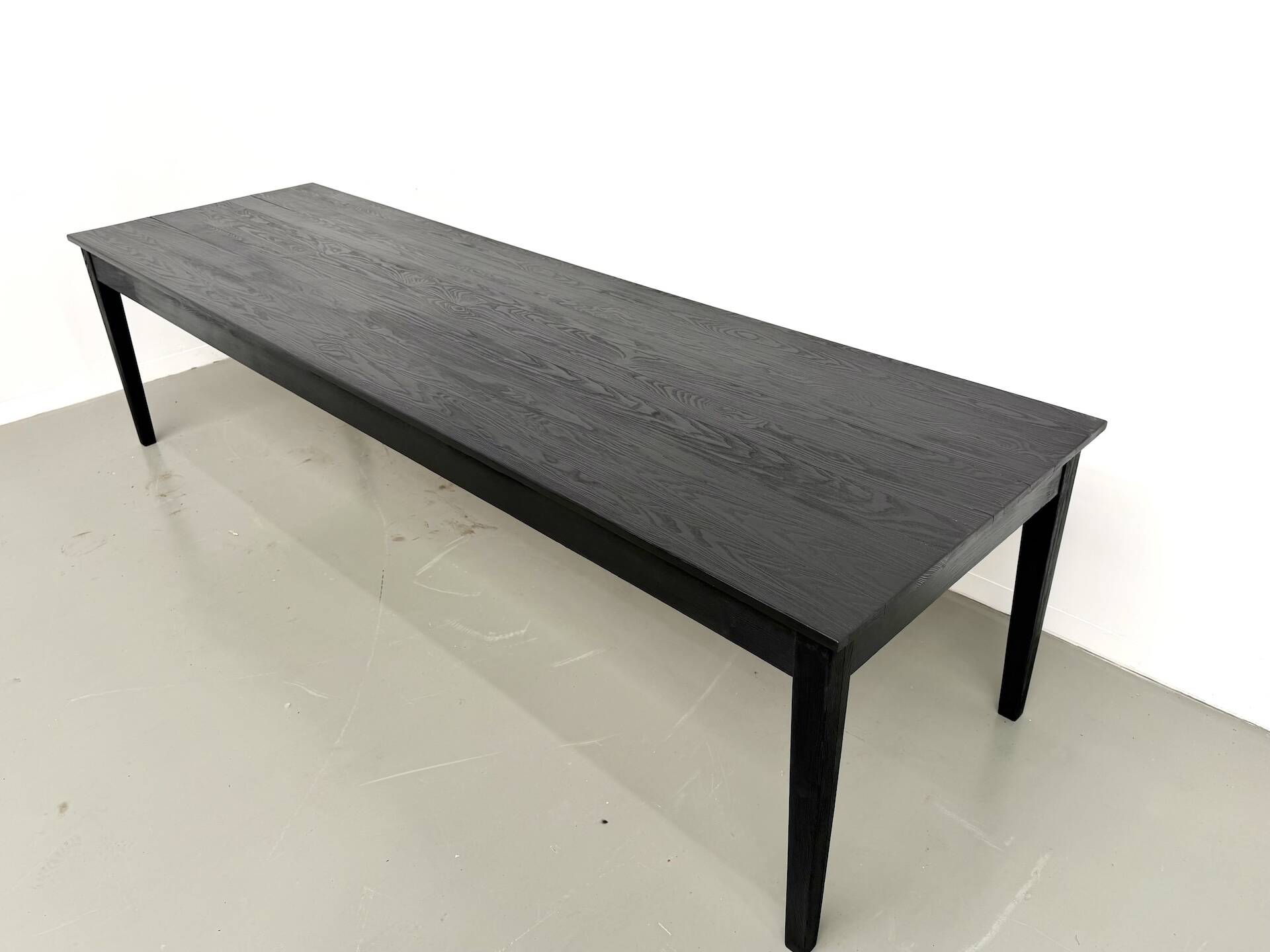 Large burnt wood table Shou Sugi Ban - 300 x 90 cm