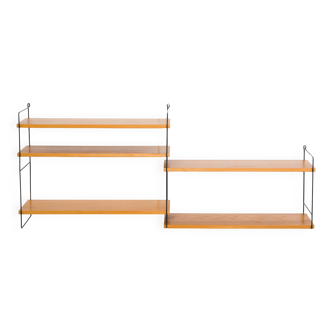 Teak string shelf. 60s