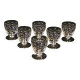 6 anciens verres à liqueur en cristal gravé ciselé art déco
