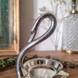 Silver-plated swan bowl