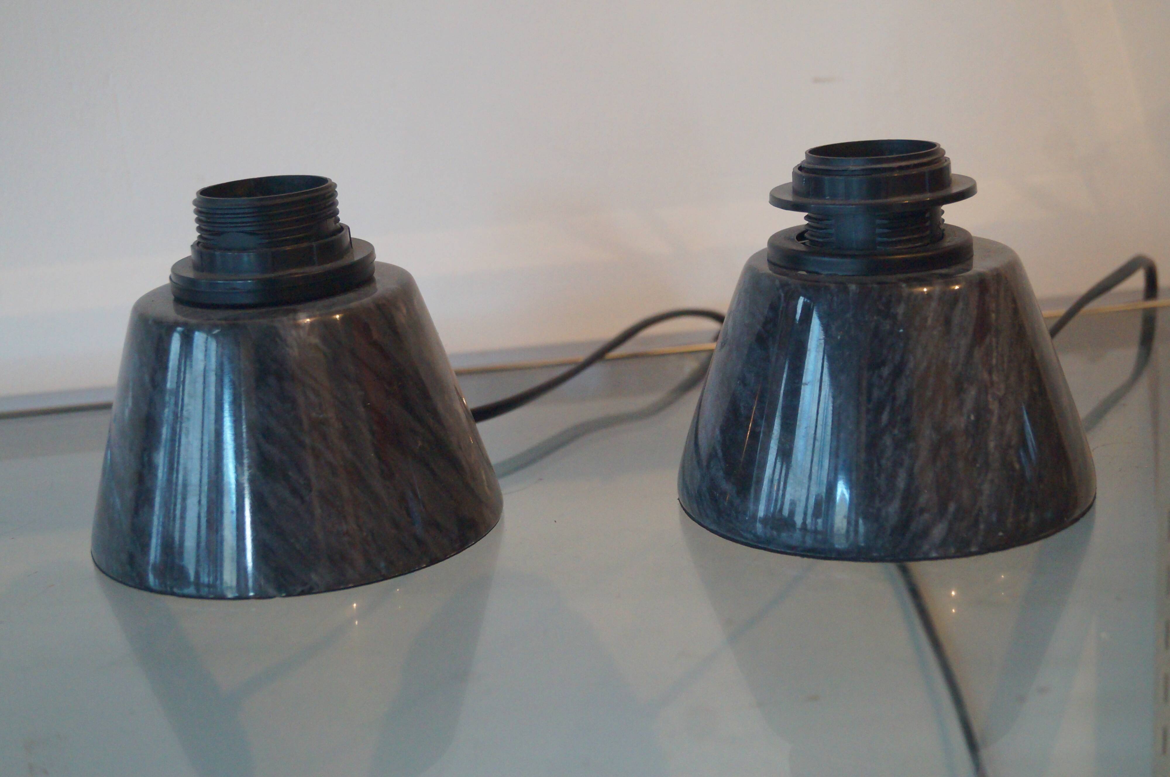 Pair of marble lamp foot design