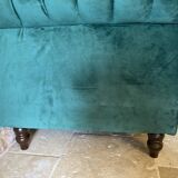 Canapé Chesterfield en velours vert émeraude