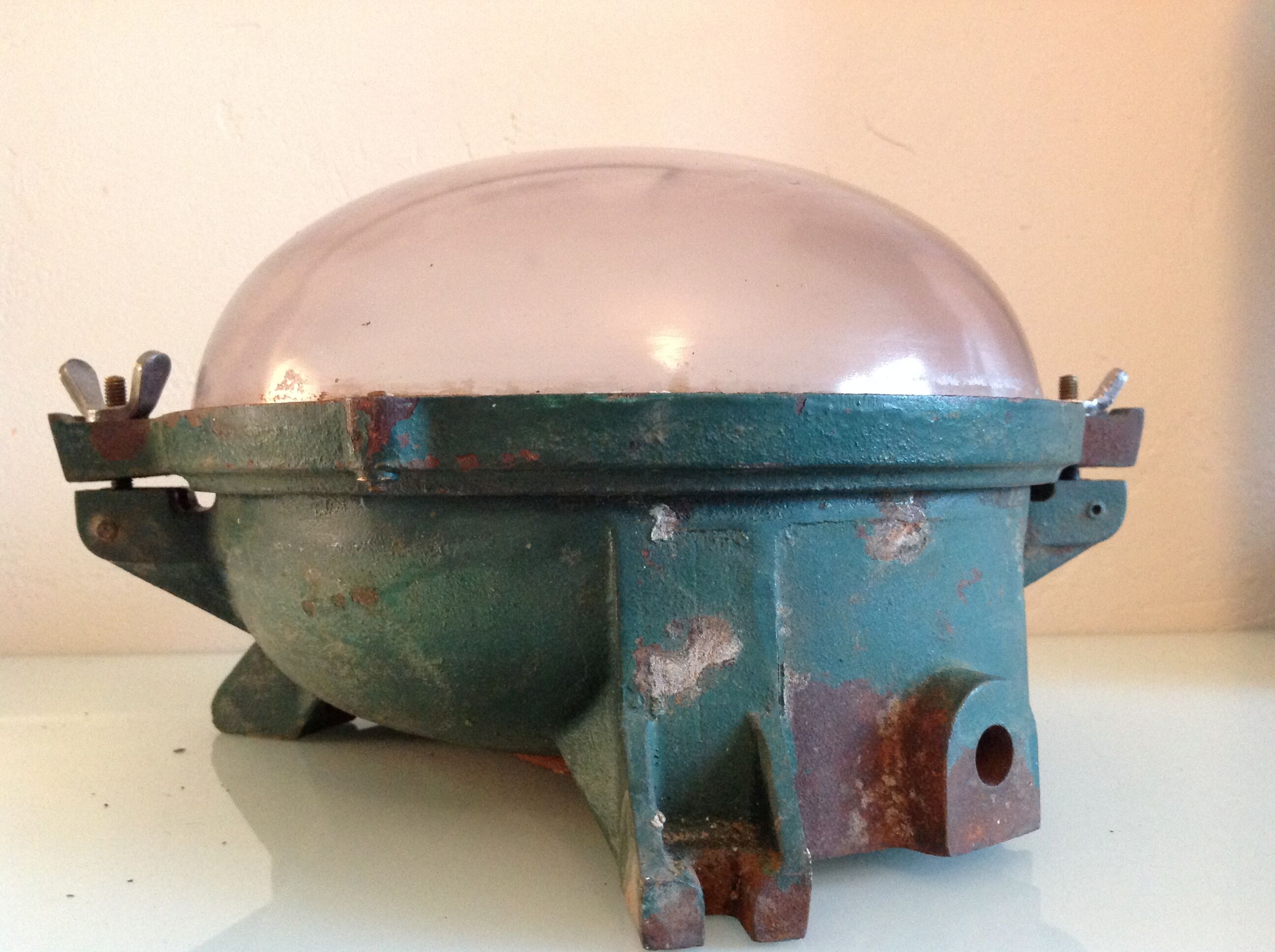 Ceiling lamp porthole cast iron industrial style / vintage 50s-60s