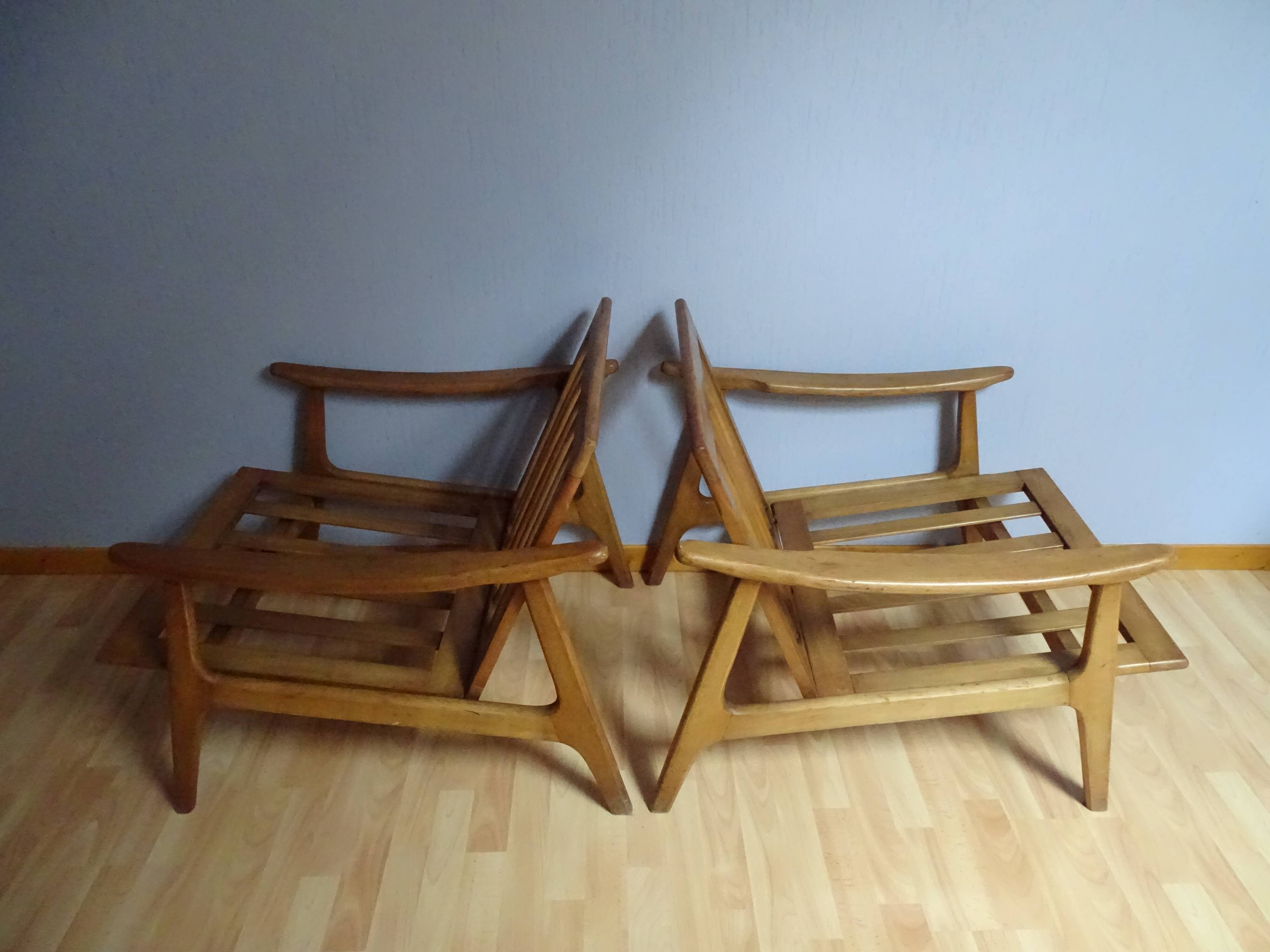 Scandinavian lounge bench and two armchairs