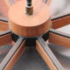 Scandinavian chandelier with 8 arms of light, teak, circa 1965