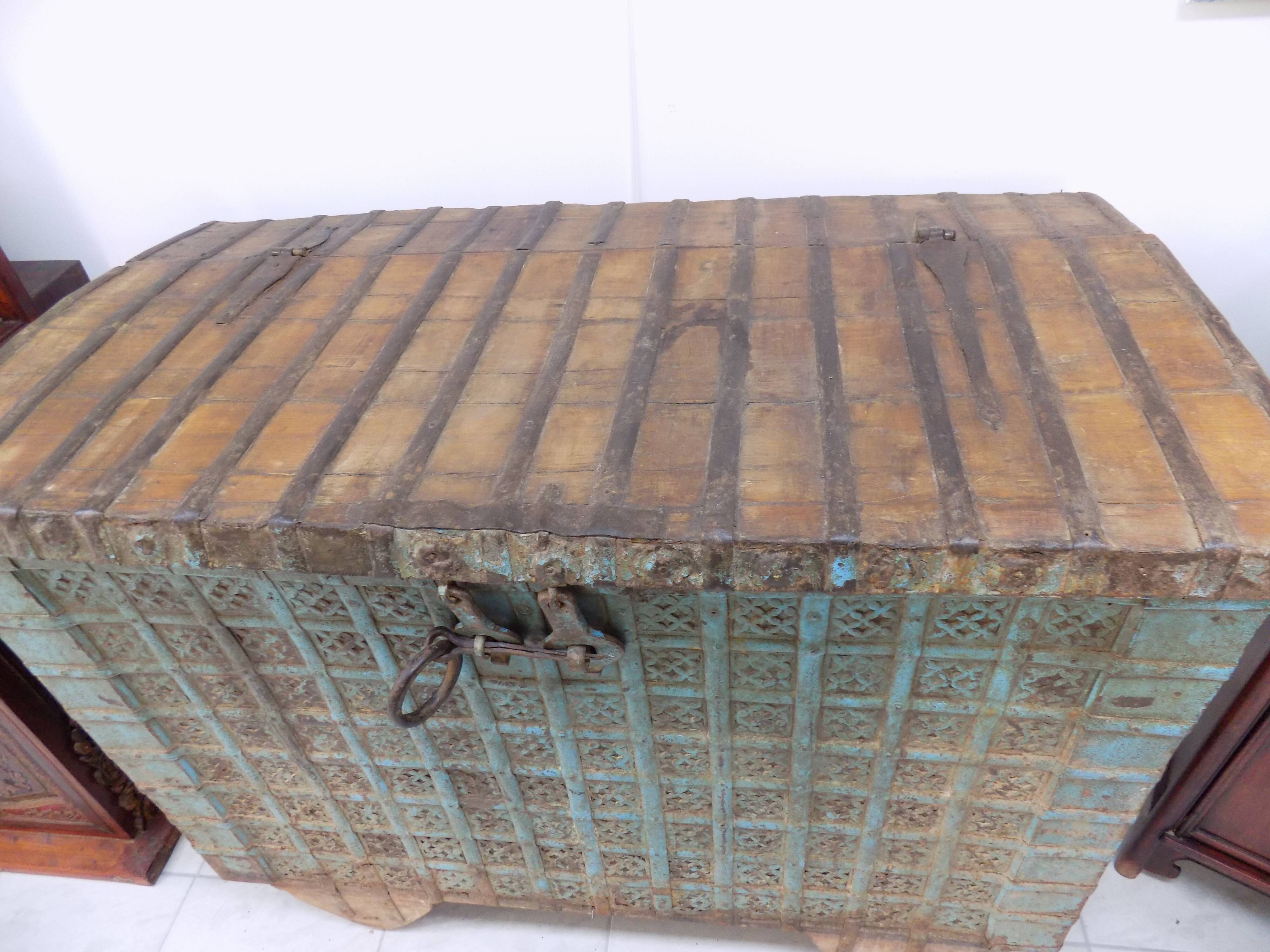 19th-century wooden wheel box