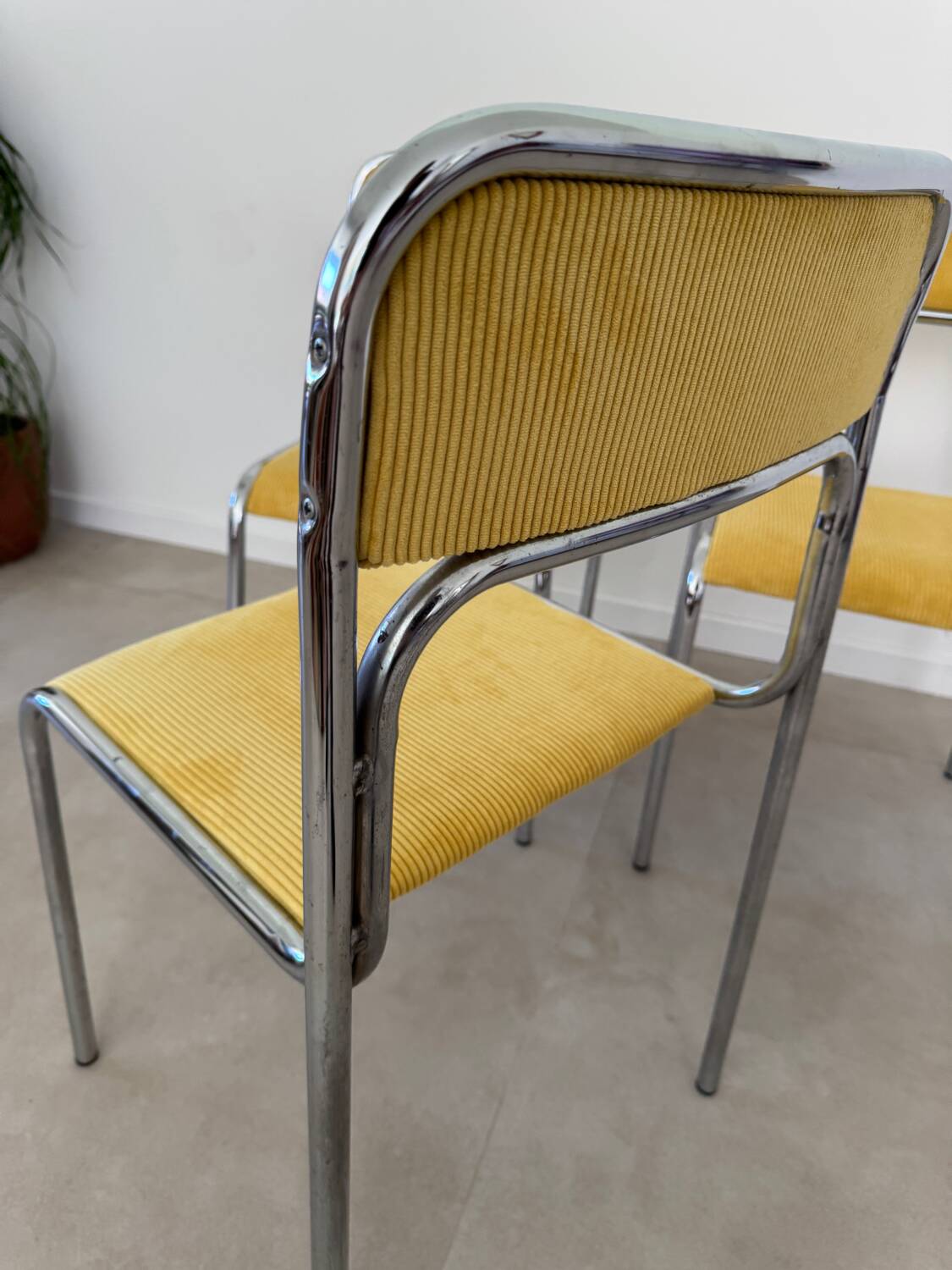 Pair of vintage Bauhaus chrome metal chairs