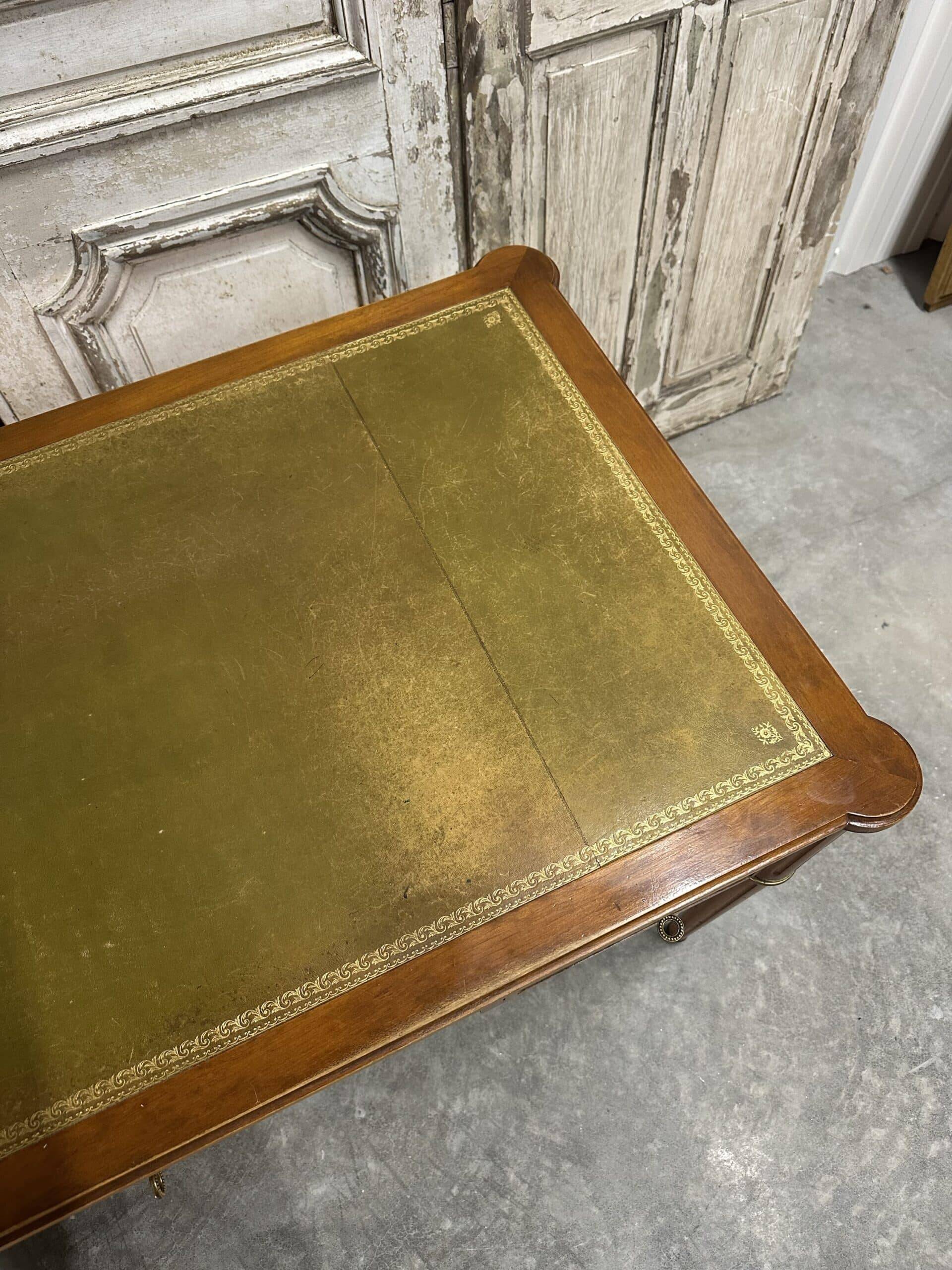 Louis XVI style flat desk in cherry wood from around 1960.