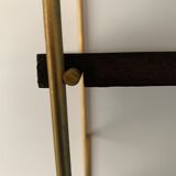 String wall shelf in wood and brass, 1960