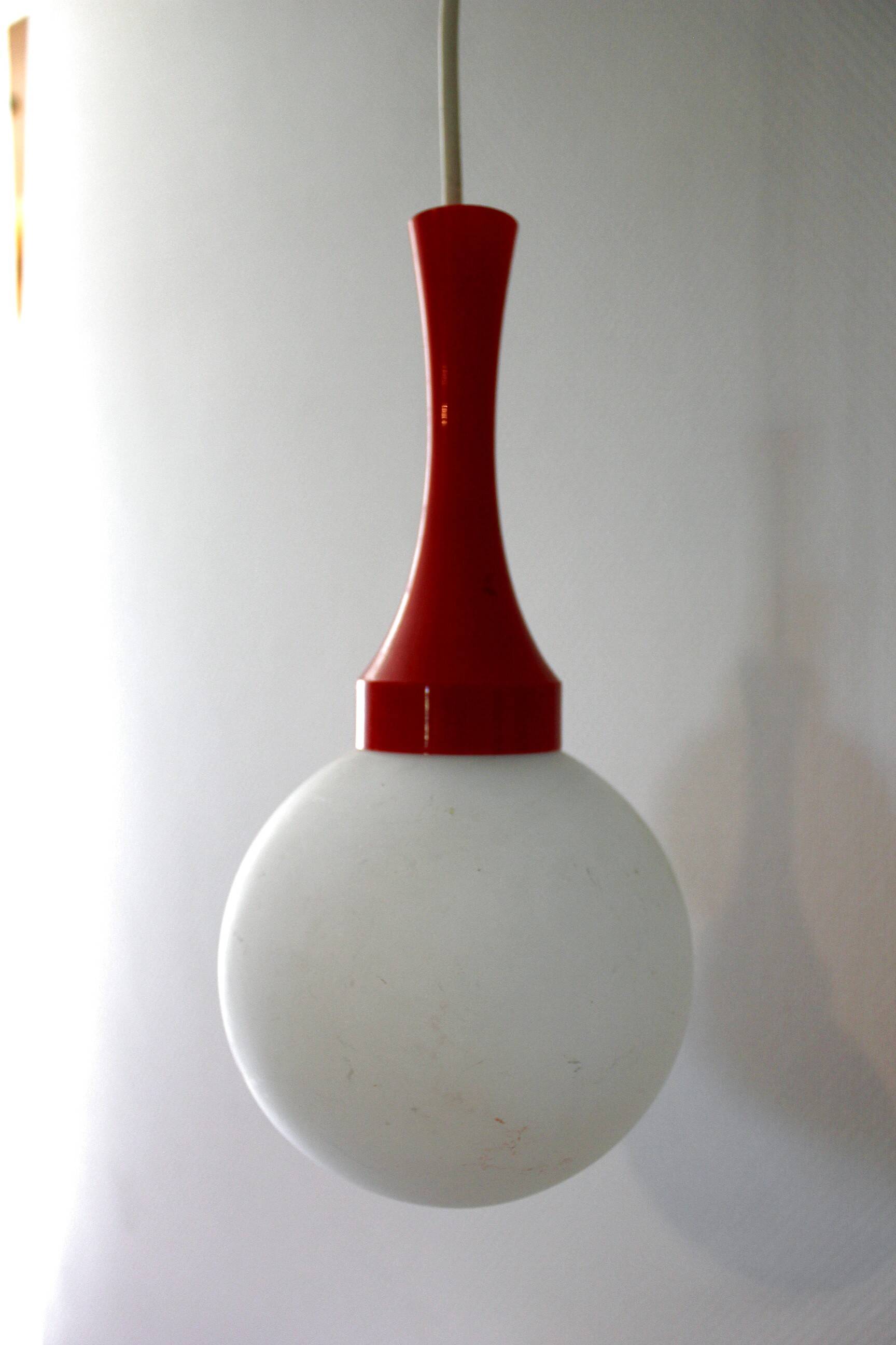 Vintage space age opaline ball waterfall ceiling light from the 70s by