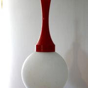 Plafonnier cascade suspension vintage space age boule opaline année 70 par