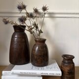 African Vase Solid Wood - Primitive Art - Wabi Sabi Sculpture