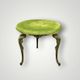 Vintage side table in green resin and gilded cast iron - boudoir spirit
