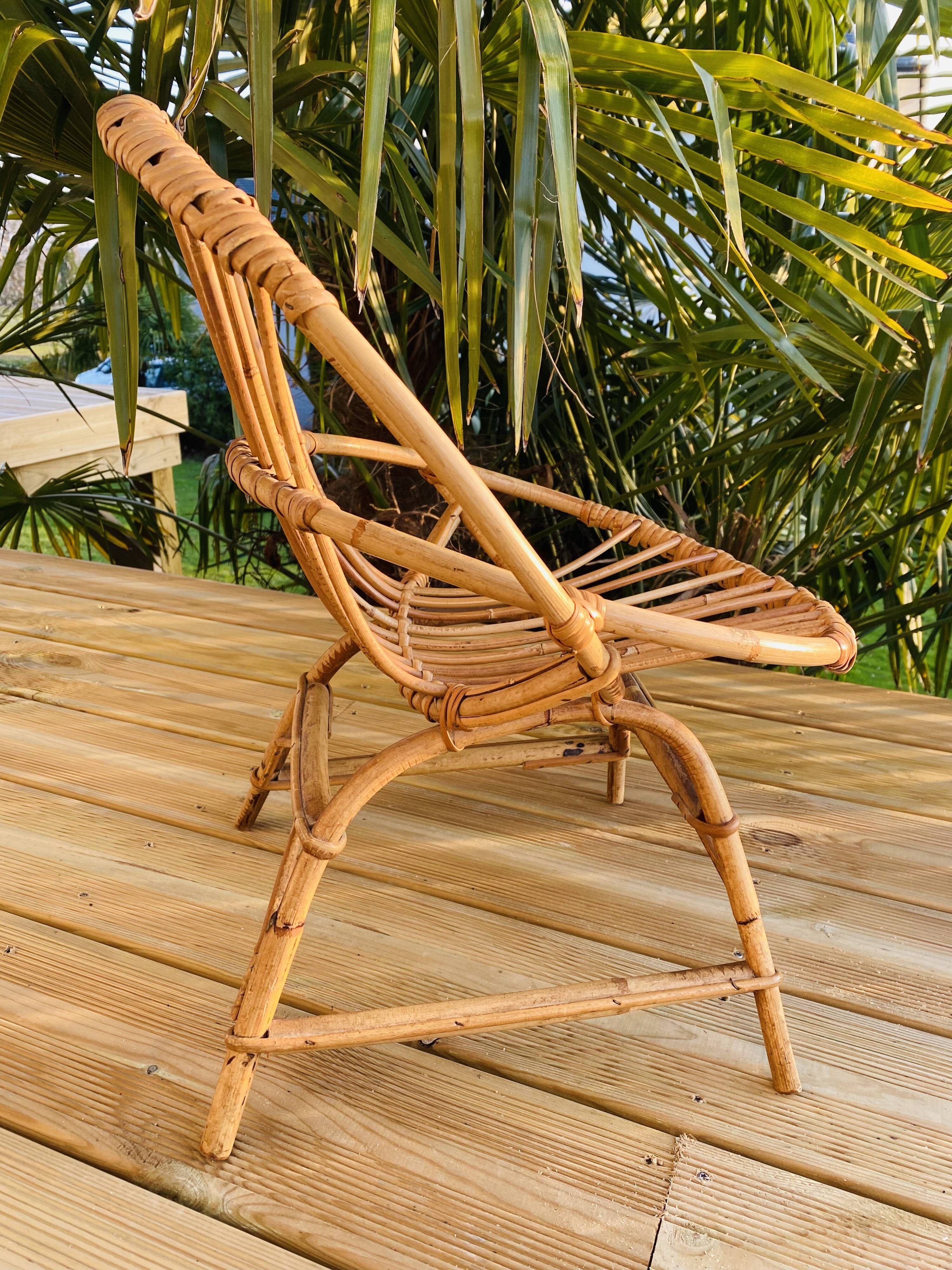 Fauteuil en rotin enfant