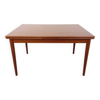 Table à manger en teck avec rallonges de style scandinave, années 50 60