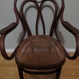Fauteuil canné en bois courbé signé J.Kohn