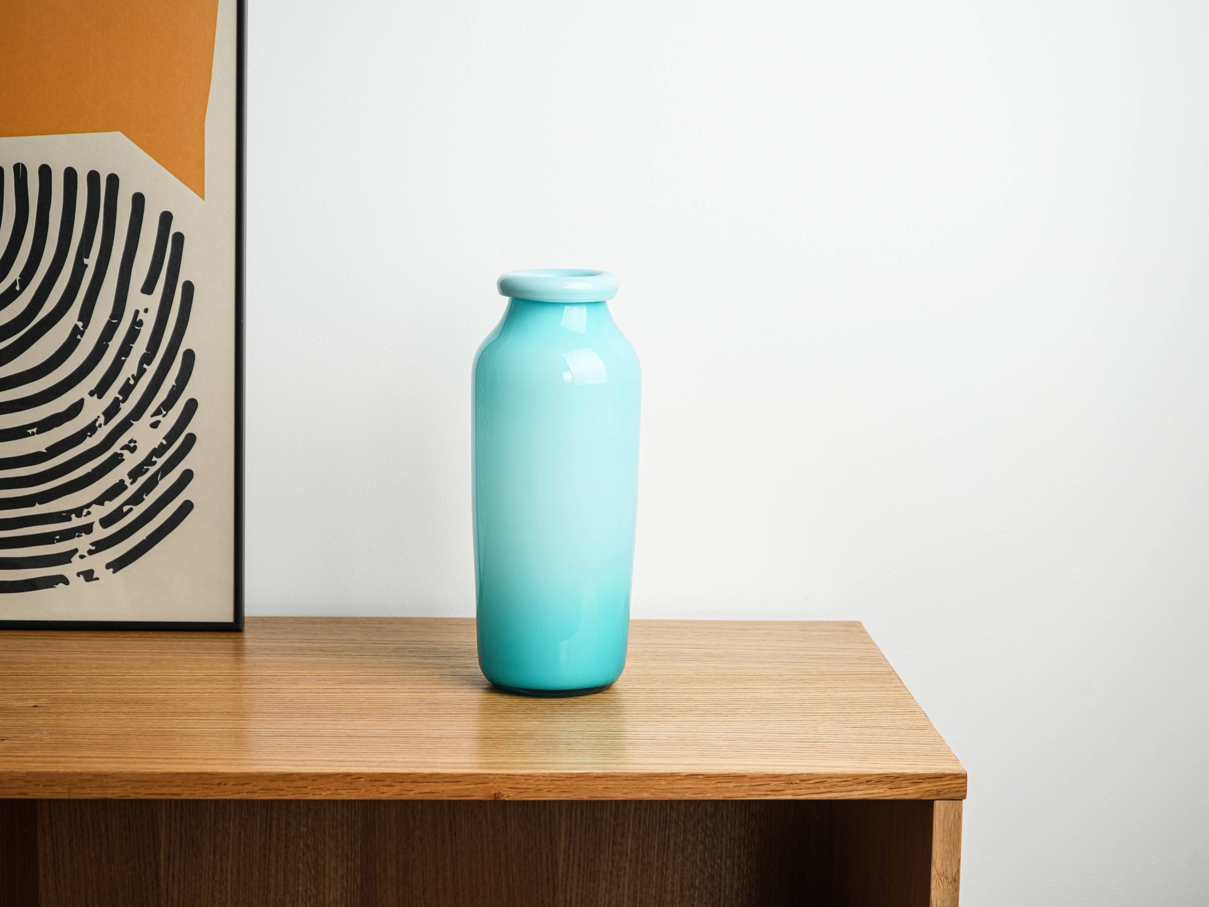 Turquoise vase, 1970s, made in Europe