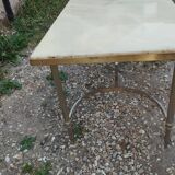 Antique vintage coffee table with marble top