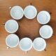 8 tasses à café de bistrot marron et blanche, en porcelaine, vintage