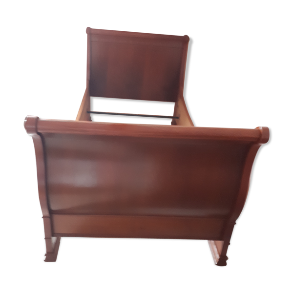 Lits merisier avec sommier et matelas style Louis Philippe