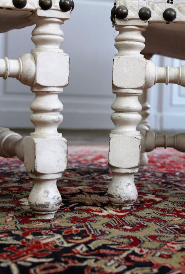 Pair of Louis XIII style armchairs from the 19th century