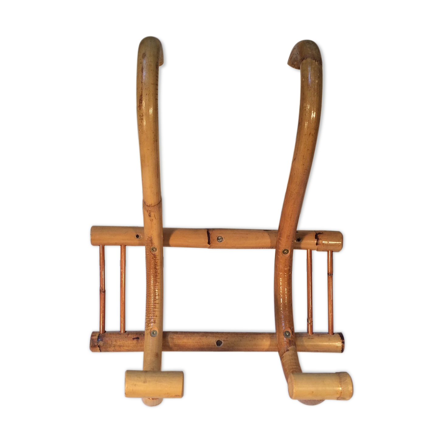 Patère in rattan and bamboo two handles 60/70