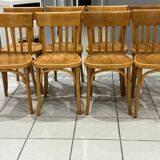 Set of 8 vintage 1960s bistro chairs