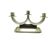 Three-armed candelabrum, Art Deco, silver-plated brass, Quist, Germany, 1950s.