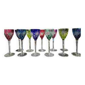 12 coupes / verres colorés