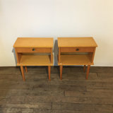 Pair of light wooden bedsides