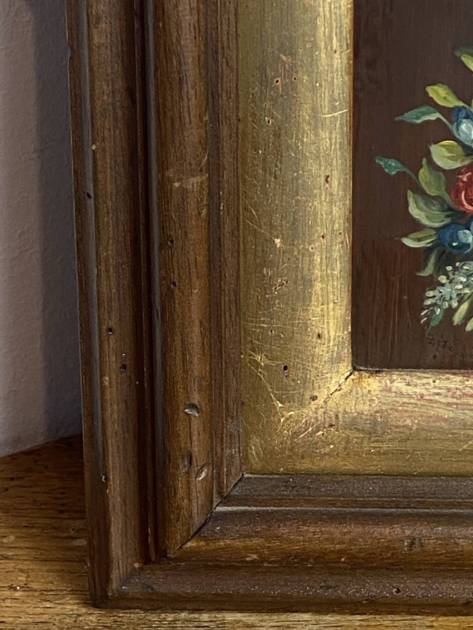 Wood painting, Italy wooden framing
