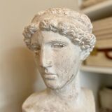 Whitewashed concrete bust - reproduction, detail of Michelangelo's "The Dying Slave"