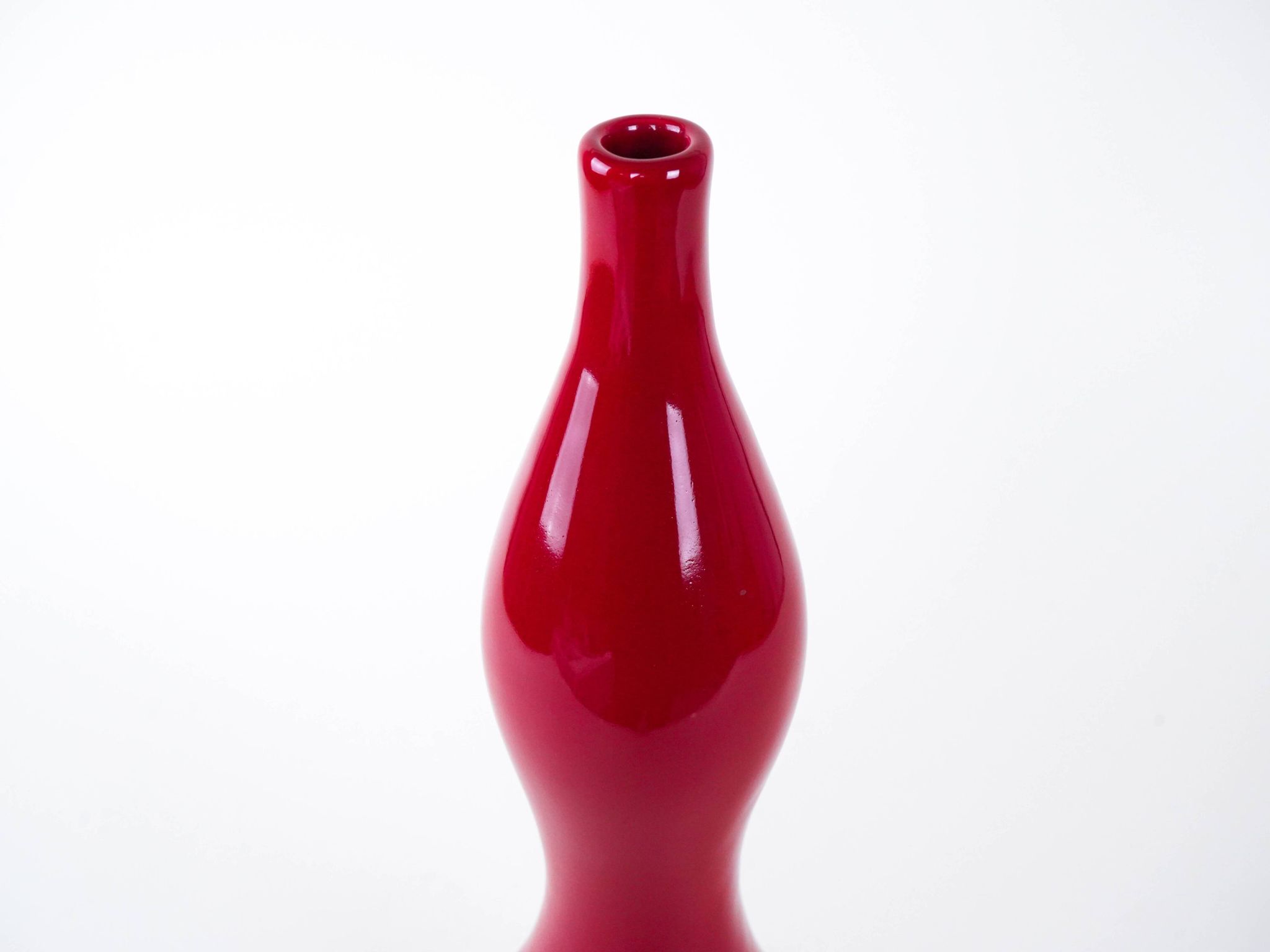 Red ceramic vase, Danish design, 1970s, made in Denmark
