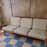 Vintage Scandinavian wooden bench