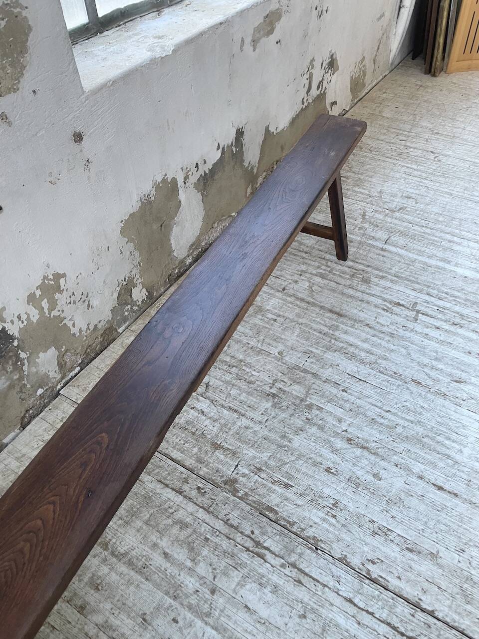 Solid oak bench 230 cm