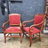 Pair of armchairs with cross XIXth