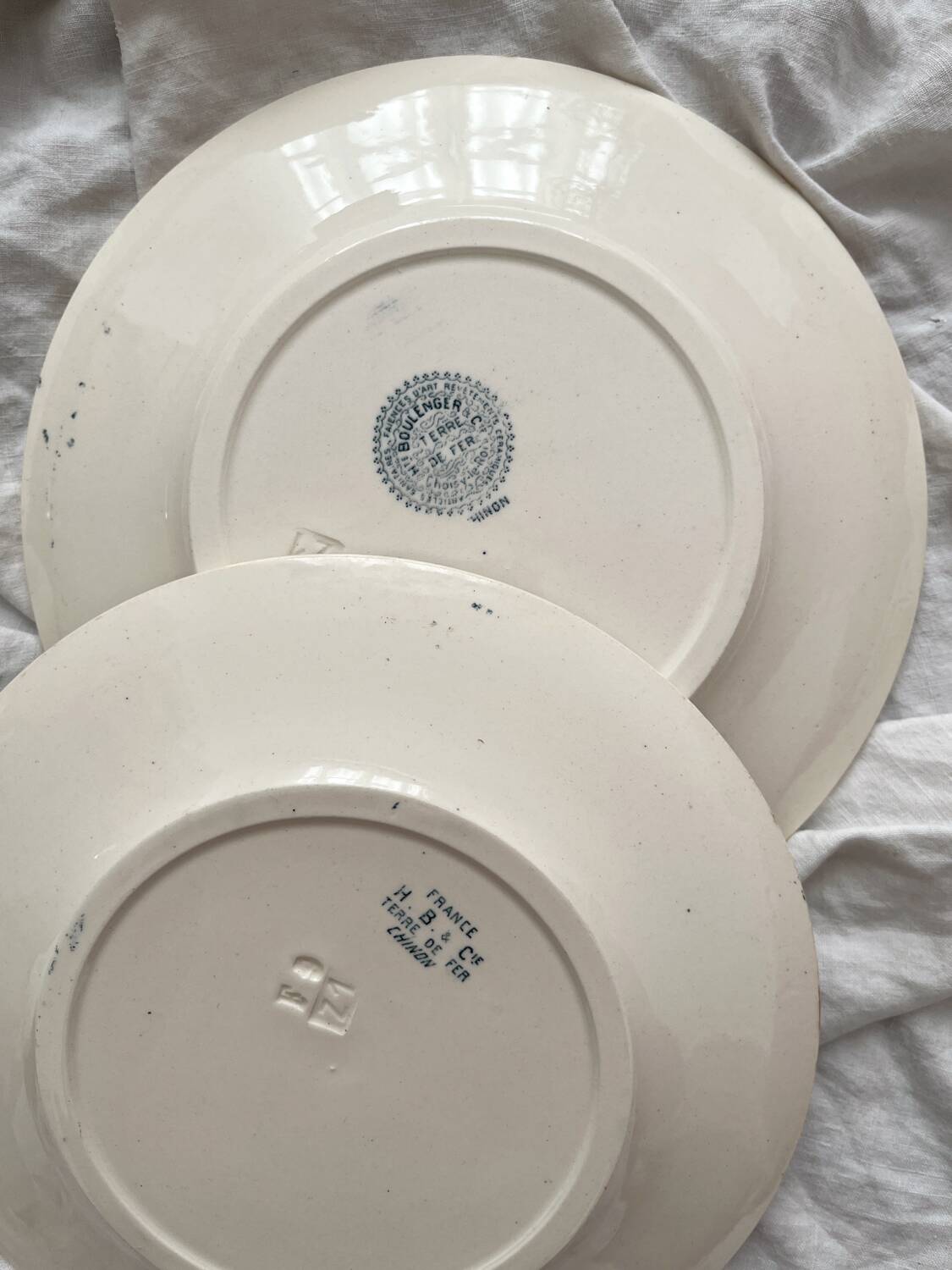 12 "Chinon" ironstone dessert plates from Choisy le Roi