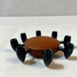 Digsmed teak and metal candle holder with 8 burners