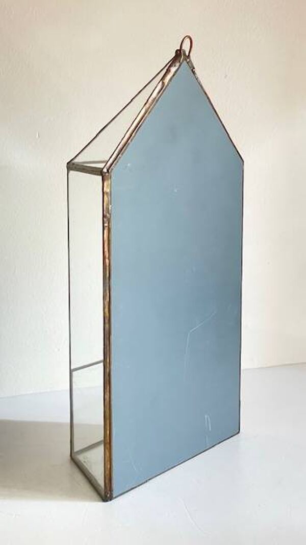 Vide poche mural miroir et laiton vintage