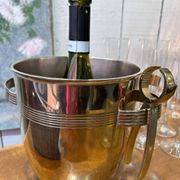 Alpaca champagne bucket from the 1920s with its monopole tongs.