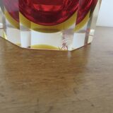 Octagonal vide poche or ashtray Sommerso Murano, design by Flavio Poli, 1970.