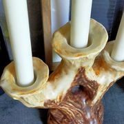 Bougeoir céramique faux-bois années 50