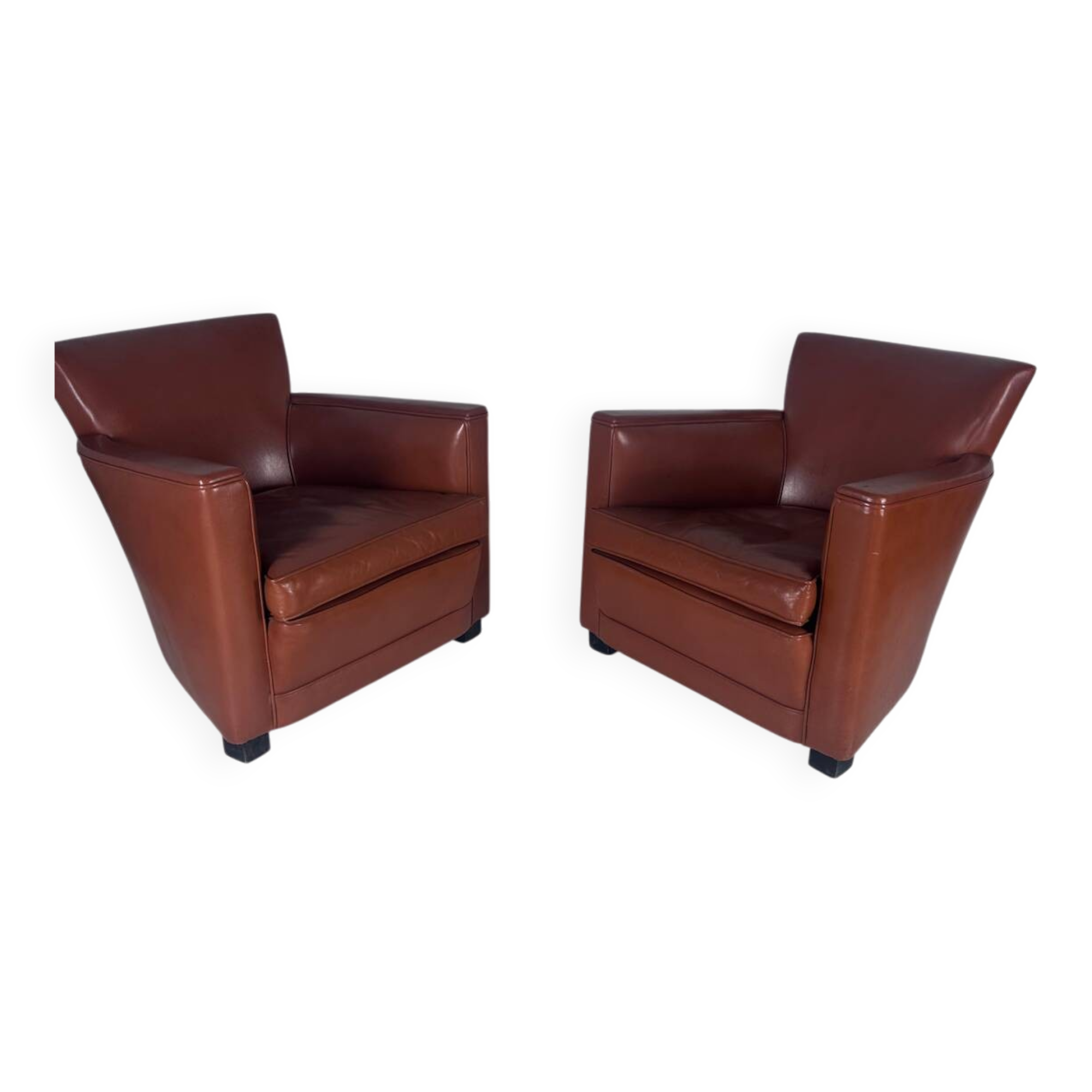 Pair of club armchairs
