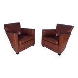 Pair of club armchairs