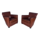 Paire de fauteuils clubs