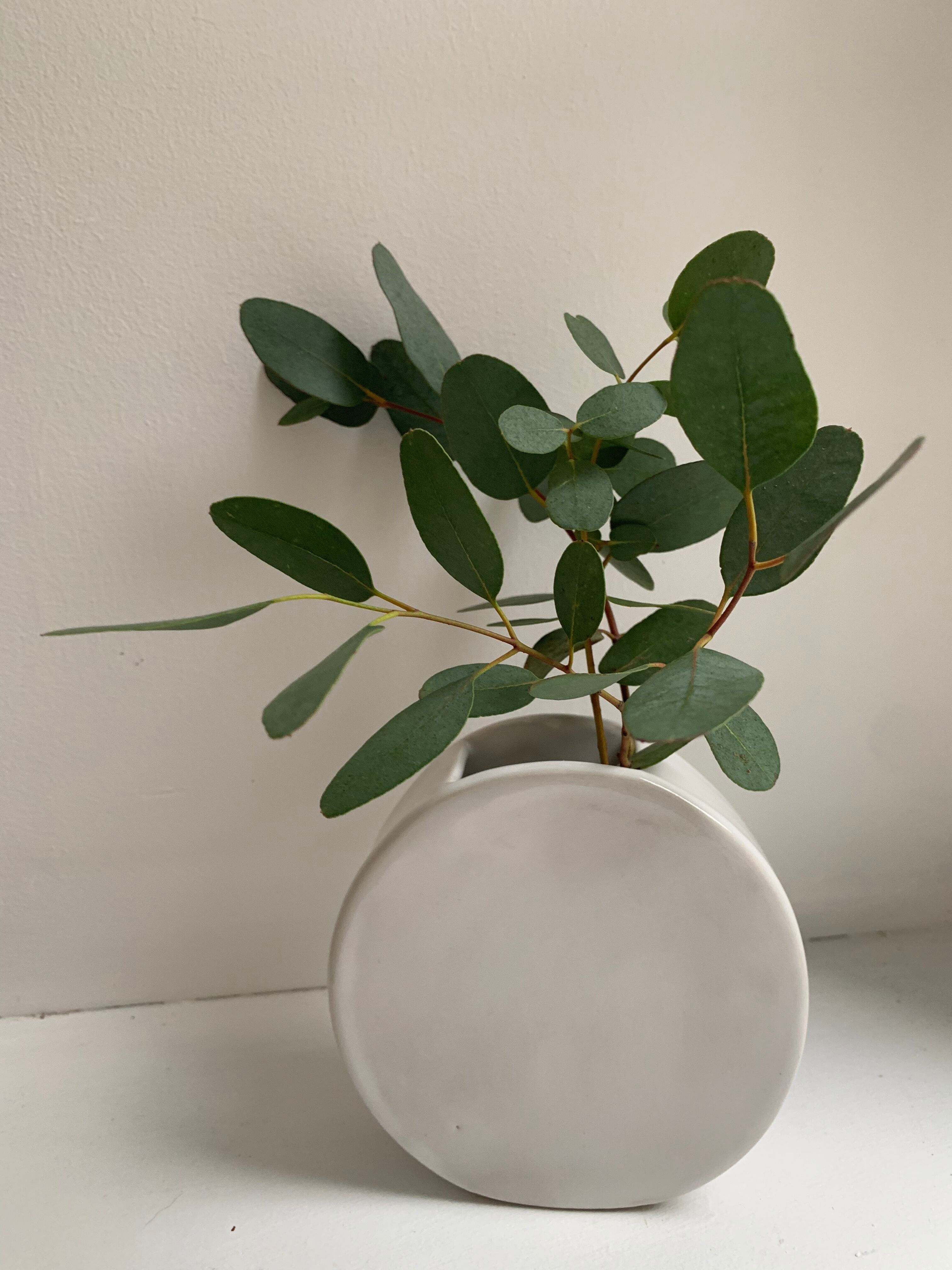 Ceramic vase white enamel