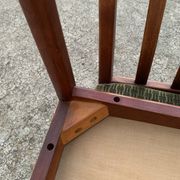Pair of Scandinavian teak and velvet chairs from the 1960s.