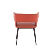 Orange skai chair and black lacquered metal, 1950s