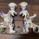 Griffon candlesticks in Old Rouen earthenware