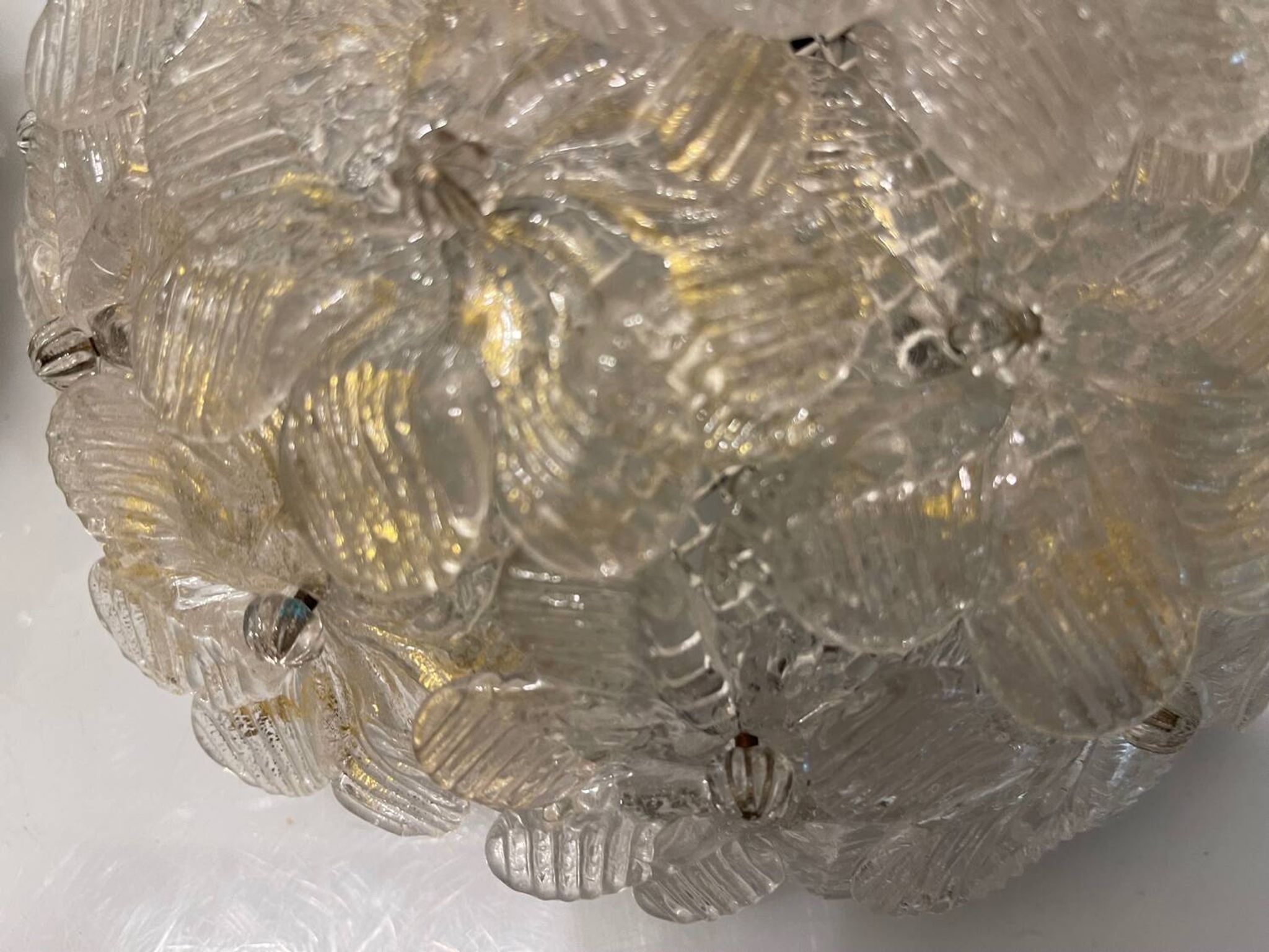 Lot de 2 appliques/plafonniers en verre de Murano par Seguso années 1960